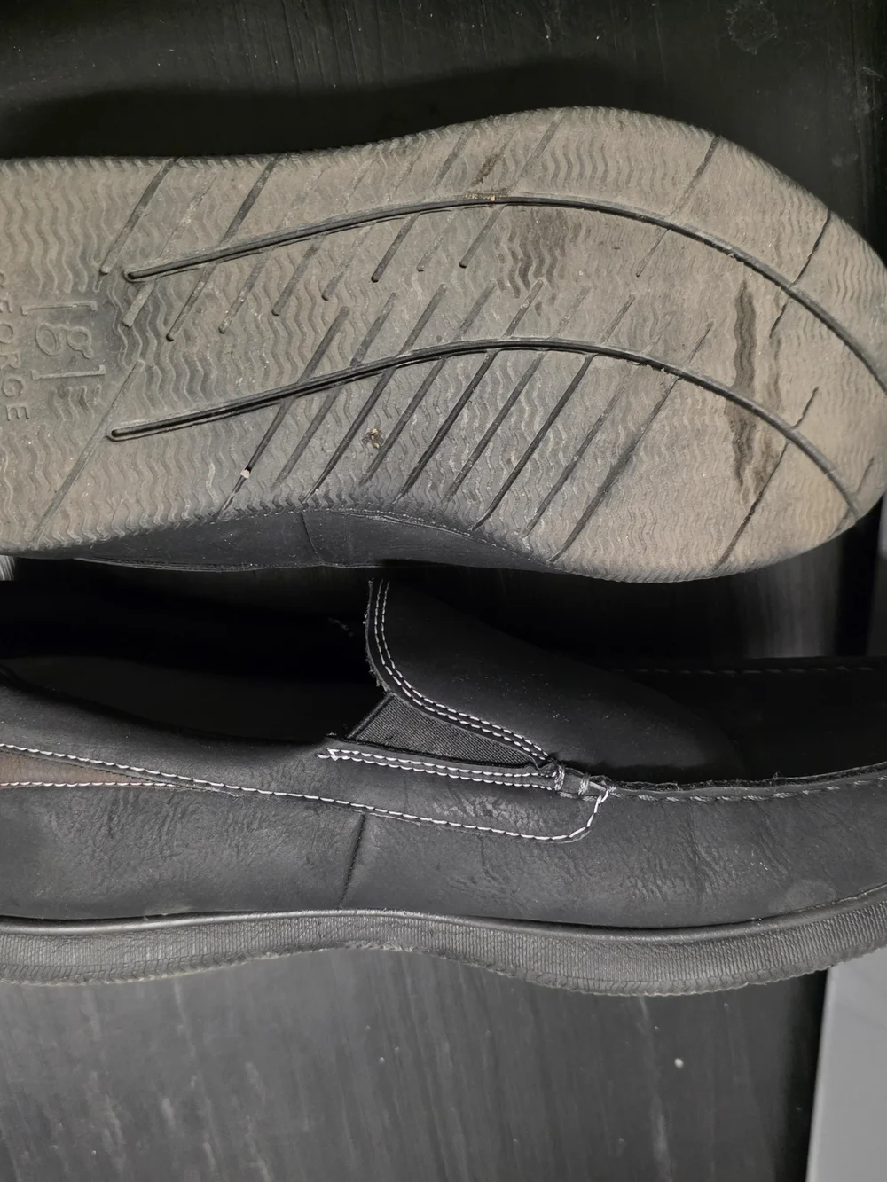 George Men's Black Slip-On Casual Loafers